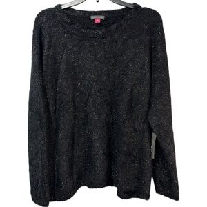 Vince Camuto Sweater Black Glitter Pullover Crewneck in Size XXL ‎ NWT